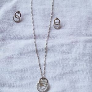 Elegant Silver Necklace and Earring Set